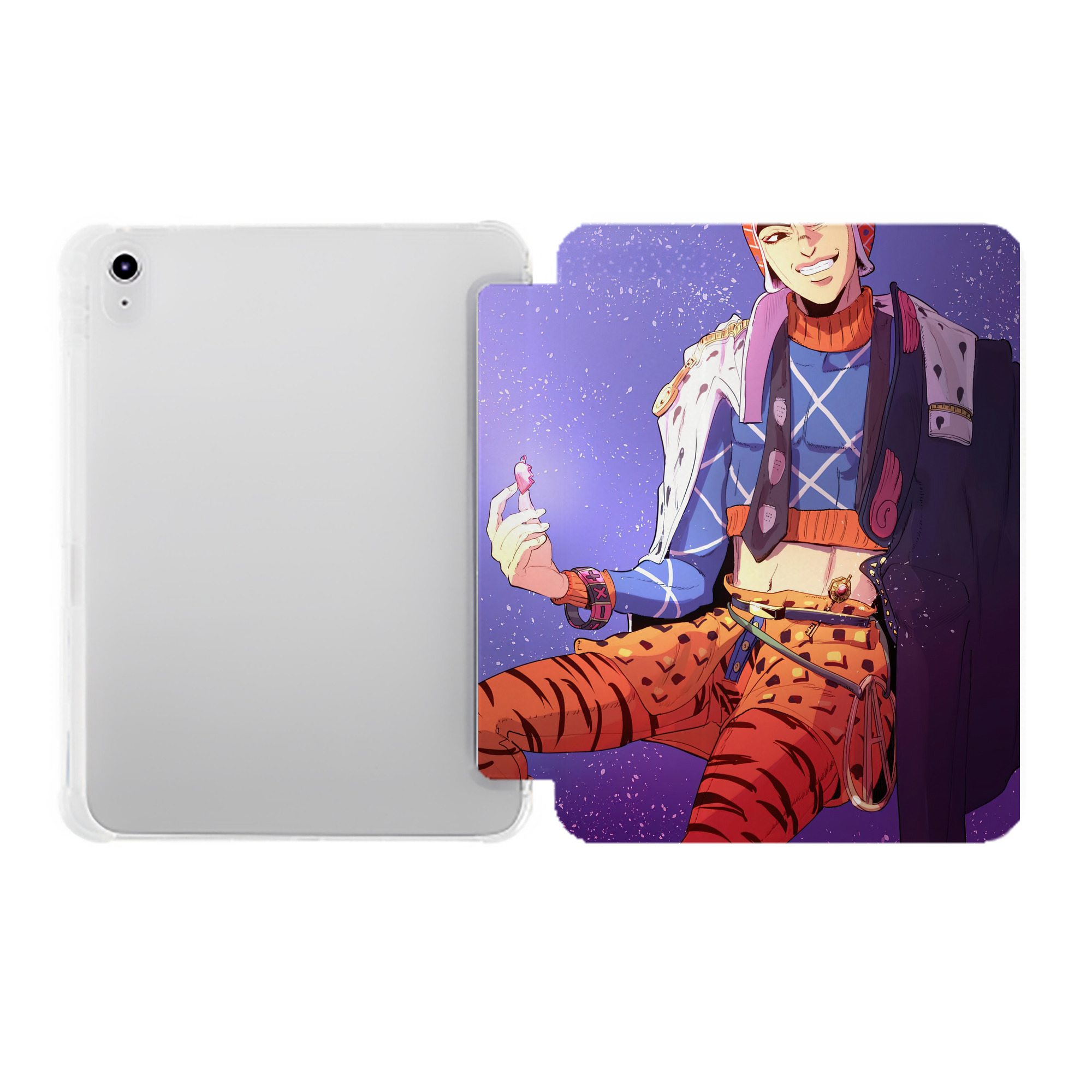 （画像用） ジョジョの奇妙な冒険 JoJo's Bizarre Adventure IPad ケース ペン収納付き 三つ折りスタンド PUレザー×シリコン 対応機種9.5/10.5/10.9インチ